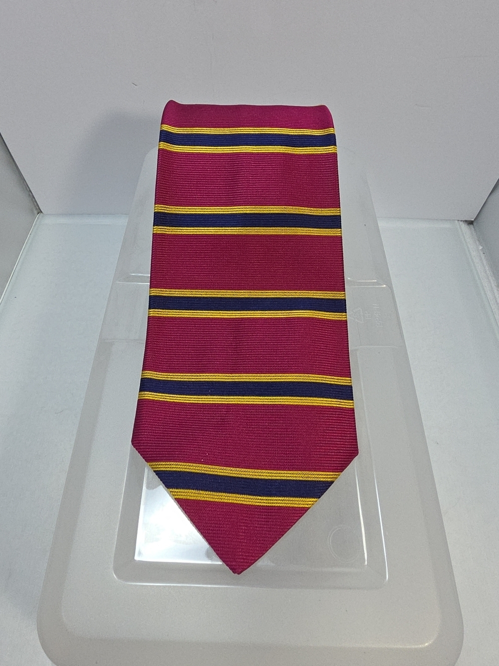 Brooks Brothers Makers Silk Tie 56" Pink Blue Stripe USA